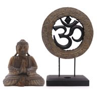 Buddha Feng Shui Set - Om - Grå & Svart