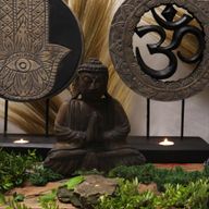 Buddha Feng Shui Set - Om - Grå & Svart
