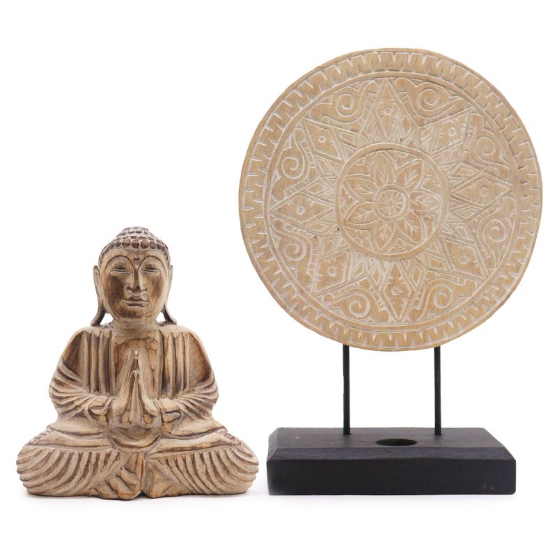 Buddha Feng Shui Set - Klassisk Mandala - Naturlig