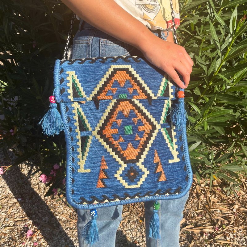 Kilim Festivalväska - Himmelsblå