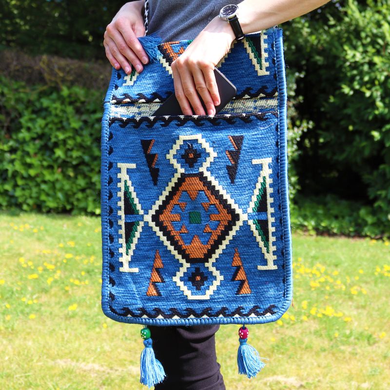 Kilim Festivalväska - Himmelsblå