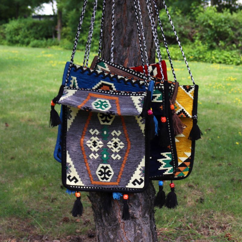 Kilim Festivalväska - Ljusgrå