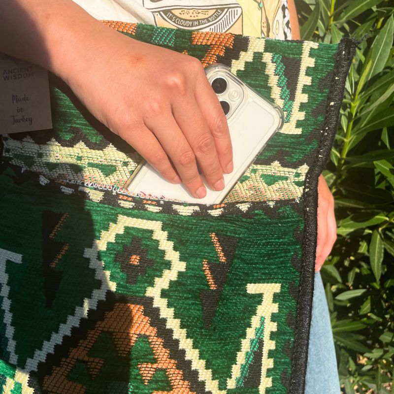 Kilim Festivalväska - Smaragdgrön