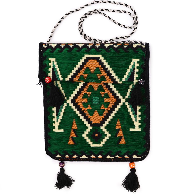 Kilim Festivalväska - Smaragdgrön