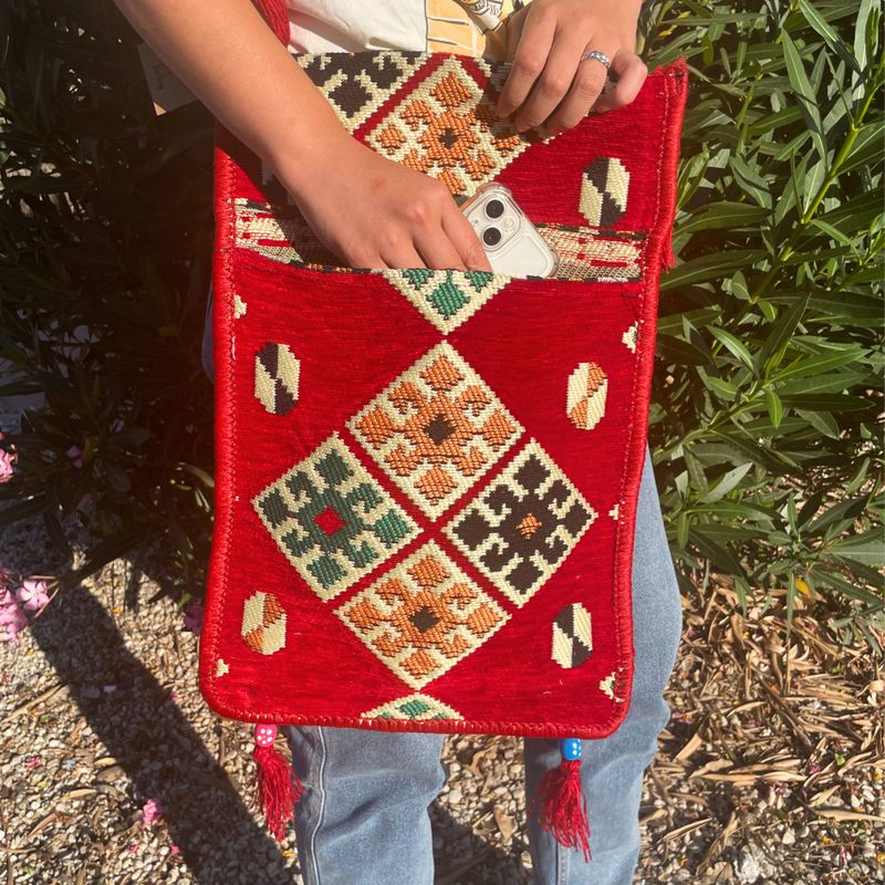 Kilim Festivalväska - Röd