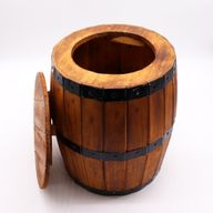 Litet Bord av Öltunna med Parasolstativ 38x32 cm - Naturligt