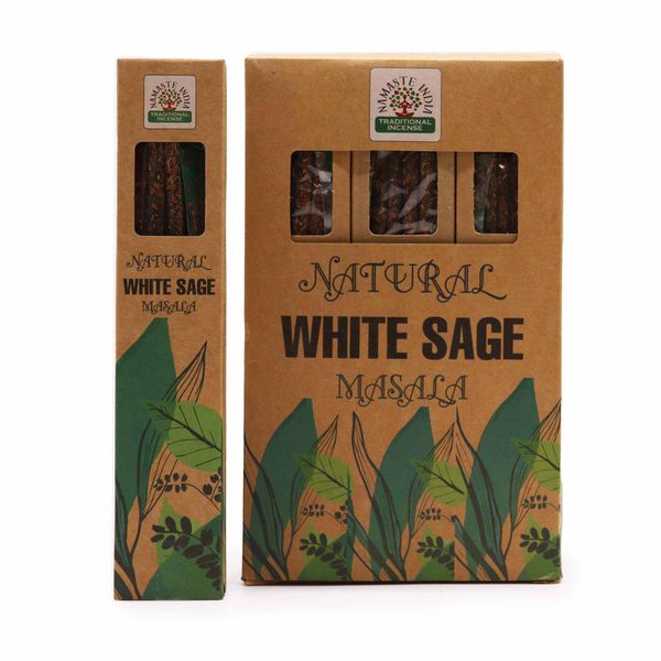 Naturlig Botanisk Masala Rökelse - Vit Salvia