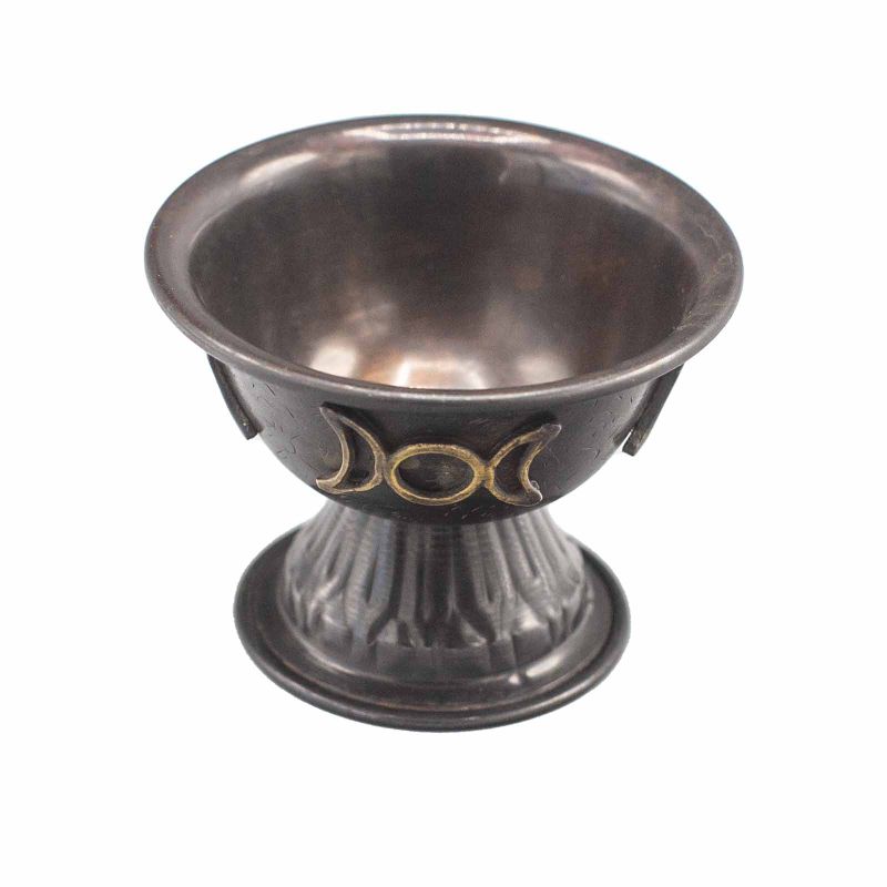 Antik Ritualbägare i Koppar med Trippel Måne 10x8cm