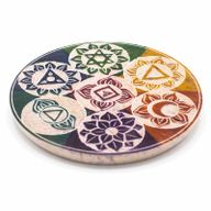Rökelsehållare Skiva i Täljsten - Sju Chakra - 10cm