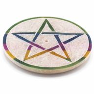 Rökelsehållare Skiva i Täljsten - Pentagram - 8cm