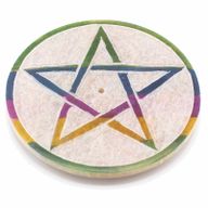 Rökelsehållare Skiva i Täljsten - Pentagram - 8cm