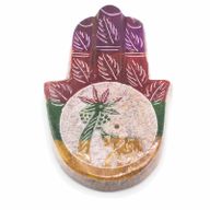 Rökelsehållare Hamsa i Täljsten - Elefant & Palm - 9x6cm