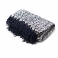 Boho Bekvämt Överkast - 125x150cm - Marinblå Sicksack