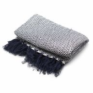 Boho Bekvämt Överkast - 125x150cm - Marinblå Sicksack