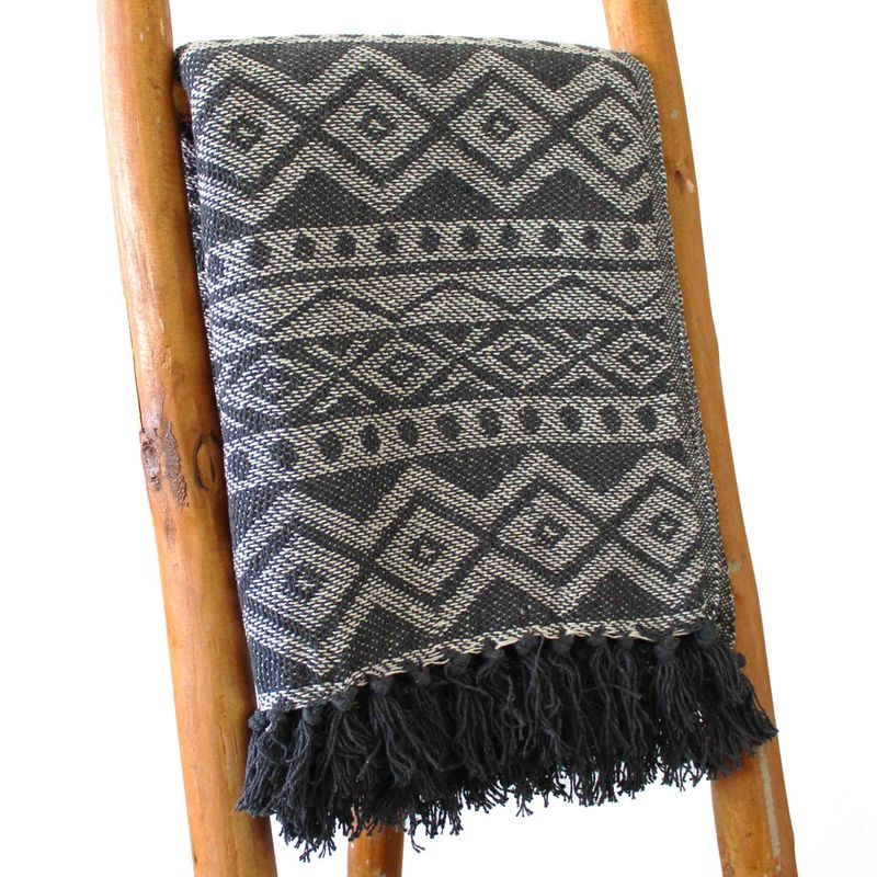 Boho Bekvämt Överkast - 125x150cm - Grå Geometrisk