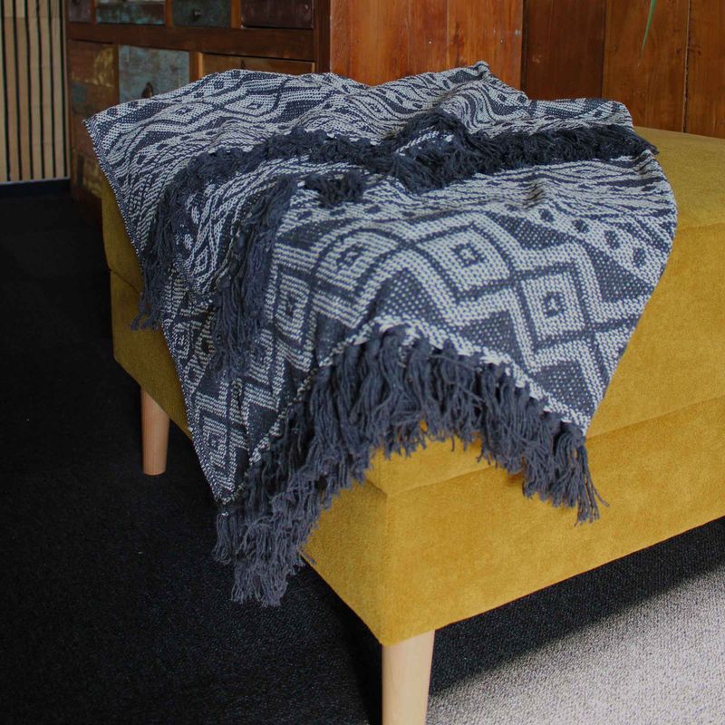 Boho Bekvämt Överkast - 125x150cm - Grå Geometrisk