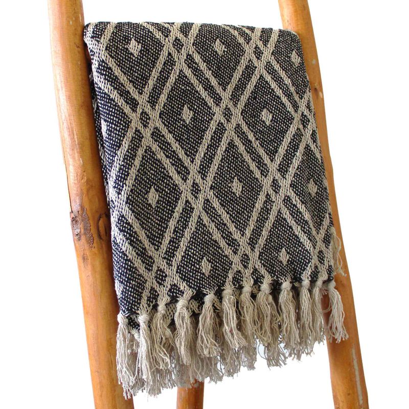 Boho Bekvämt Överkast - 125x150cm - Svart & Beige Regentskap