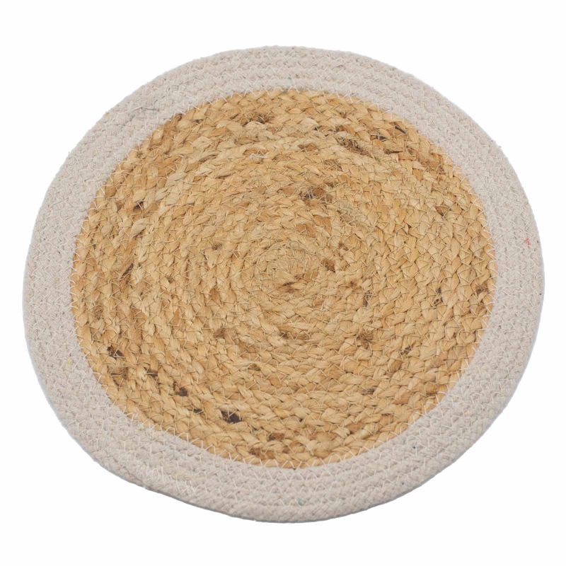 Naturligt Tallriksunderlägg - Jute & Bomull 30cm - Elfenben