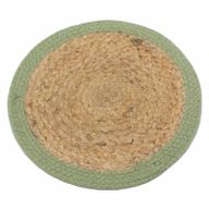 Naturligt Tallriksunderlägg - Jute & Bomull 30cm - Olivgrön