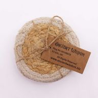 Naturligt Glasunderlägg - Jute & Bomull 10cm (set med 4) - Elfenben