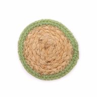 Naturligt Glasunderlägg - Jute & Bomull 10cm (set med 6) - Blandade färger i Korg