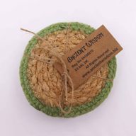 Naturligt Glasunderlägg - Jute & Bomull 10cm (set med 4) - Olivgrön