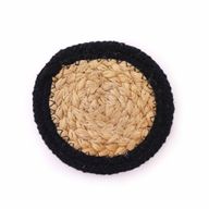 Naturligt Glasunderlägg - Jute & Bomull 10cm (set med 6) - Blandade färger i Korg