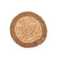 Naturligt Glasunderlägg - Jute & Bomull 10cm (set med 6) - Blandade färger i Korg