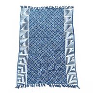 Handgjord Indigo-Pläd - 170x120cm - Kasba Kakel