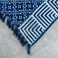 Handgjord Indigo-Pläd - 170x120cm - Kasba Kakel