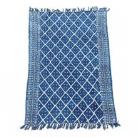 Handgjord Indigo-Pläd - 170x120cm - Midnatt Heerak