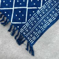 Handgjord Indigo-Pläd - 170x120cm - Midnatt Heerak