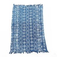 Handgjord Indigo-Pläd - 170x120cm - Desi Ränder
