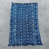 Handgjord Indigo-Pläd - 170x120cm - Desi Ränder