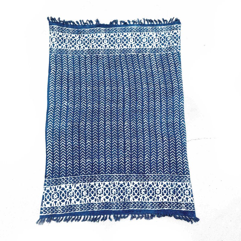 Handgjord Indigo-Pläd - 170x120cm - Seedha Pilar