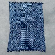 Handgjord Indigo-Pläd - 170x120cm - Namoona Vågor
