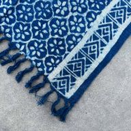 Handgjord Indigo-Löpare - 170x60cm - Madjid Kakel