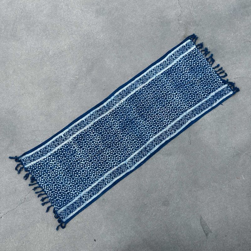 Handgjord Indigo-Löpare - 170x60cm - Madjid Kakel