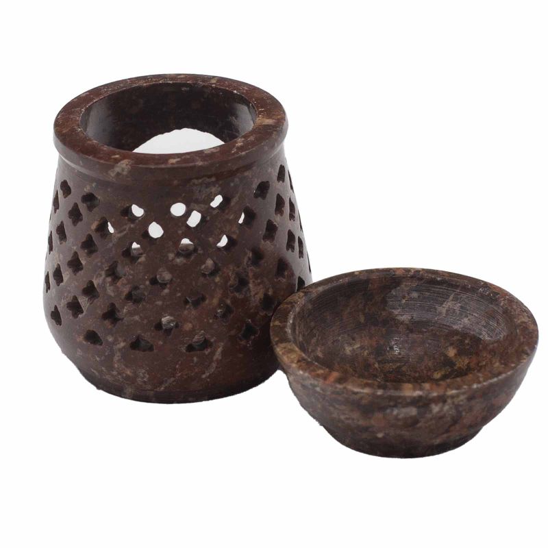 Liten Oljebrännare av Täljsten 8cm - Klassisk
