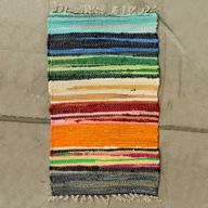Liten Trasmatta - Regnbågsfärger - 50 x 90 cm