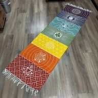 Yogamatta i 100% Bomull - 60x200cm - 7 Chakran