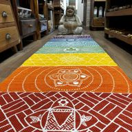 Yogamatta i 100% Bomull - 60x200cm - 7 Chakran