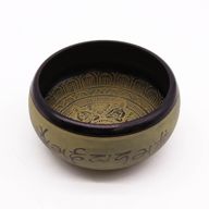 Jordpulver Klangskål 16cm - Mantra Fem Buddha