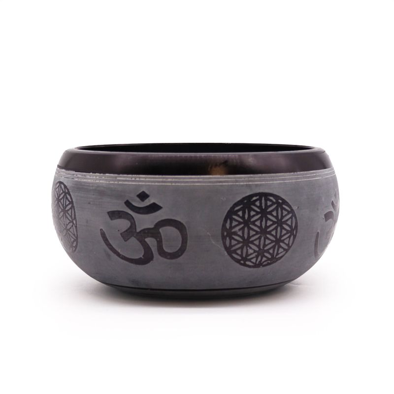 Jordpulver Klangskål 16cm - Om Fem Buddha
