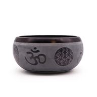 Jordpulver Klangskål 16cm - Om Fem Buddha