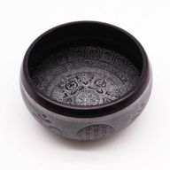 Jordpulver Klangskål 16cm - Om Fem Buddha