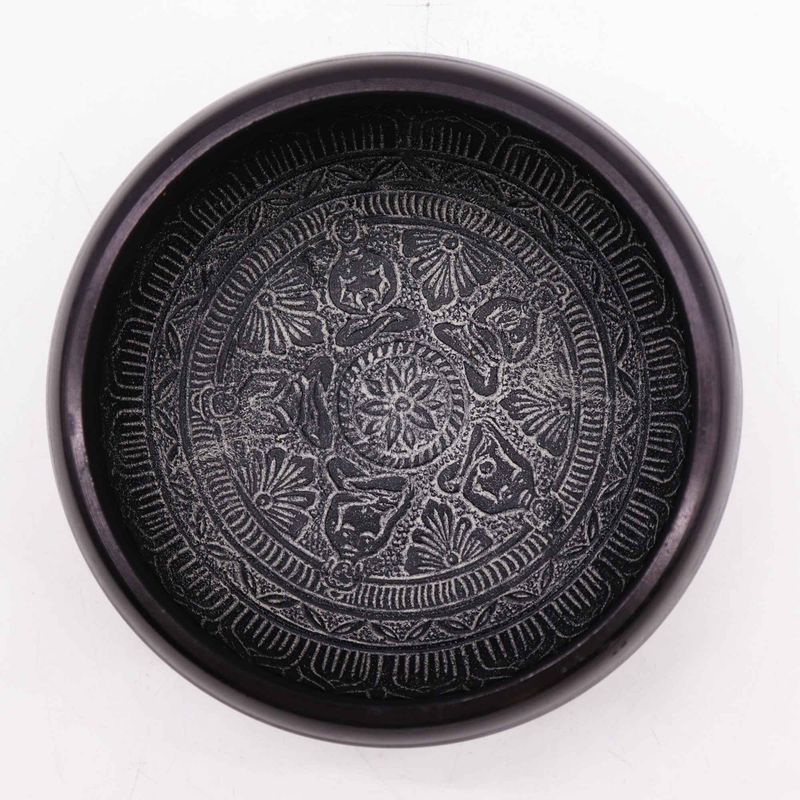 Jordpulver Klangskål 16cm - Om Fem Buddha
