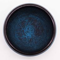 Jordpulver Klangskål Blå 16cm - Mantra Fem Buddha