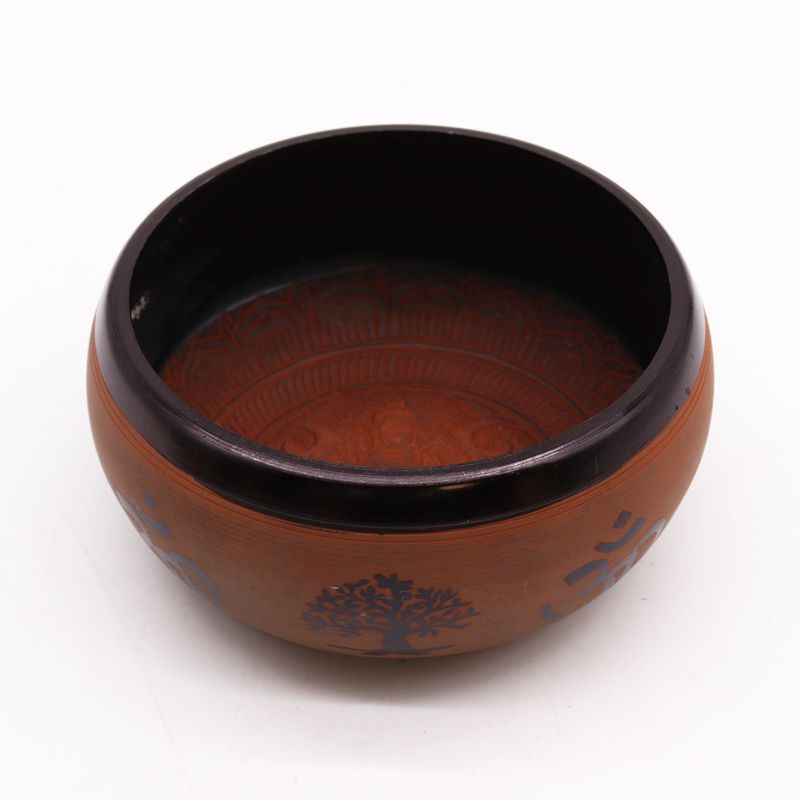 Jordpulver Klangskål Lerfärg 16cm - Om Buddha