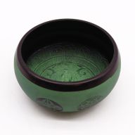 Jordpulver Klangskål Grön 16cm - Mandala Buddha